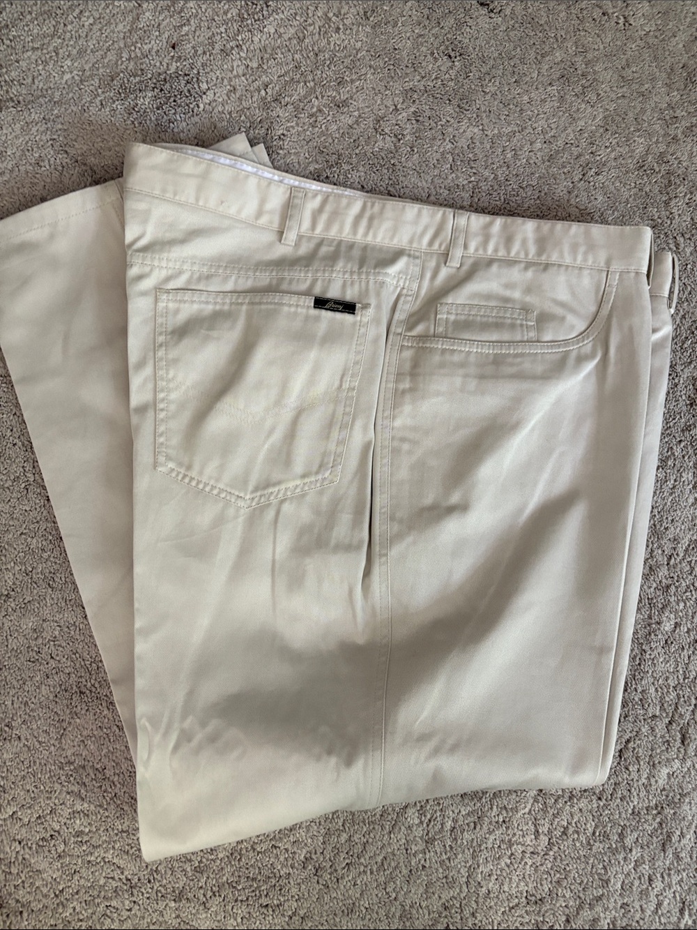 Brioni Cream/Cotton Blend Casual Pants 44R